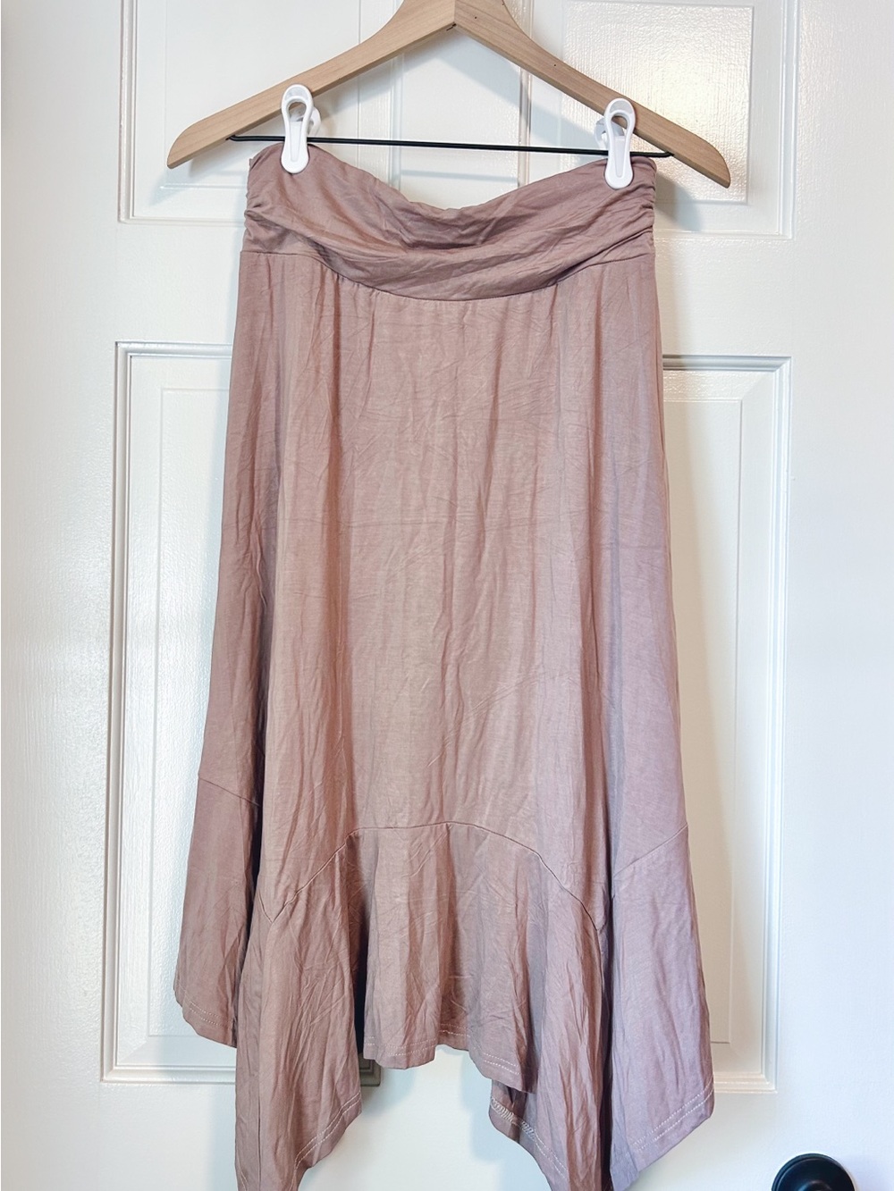 NWT Dusty Rose Asymmetrical Handkerchief Midi Skirt - Size M